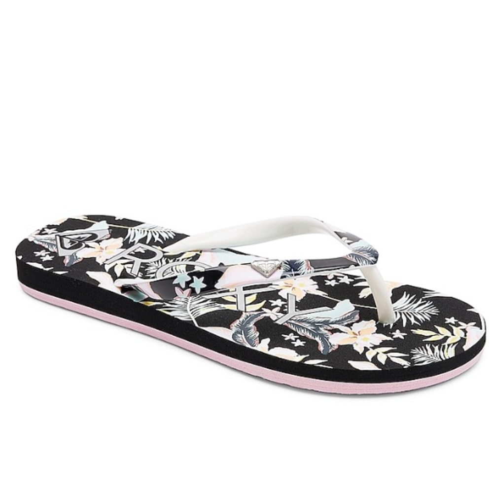 Roxy floral flip flops